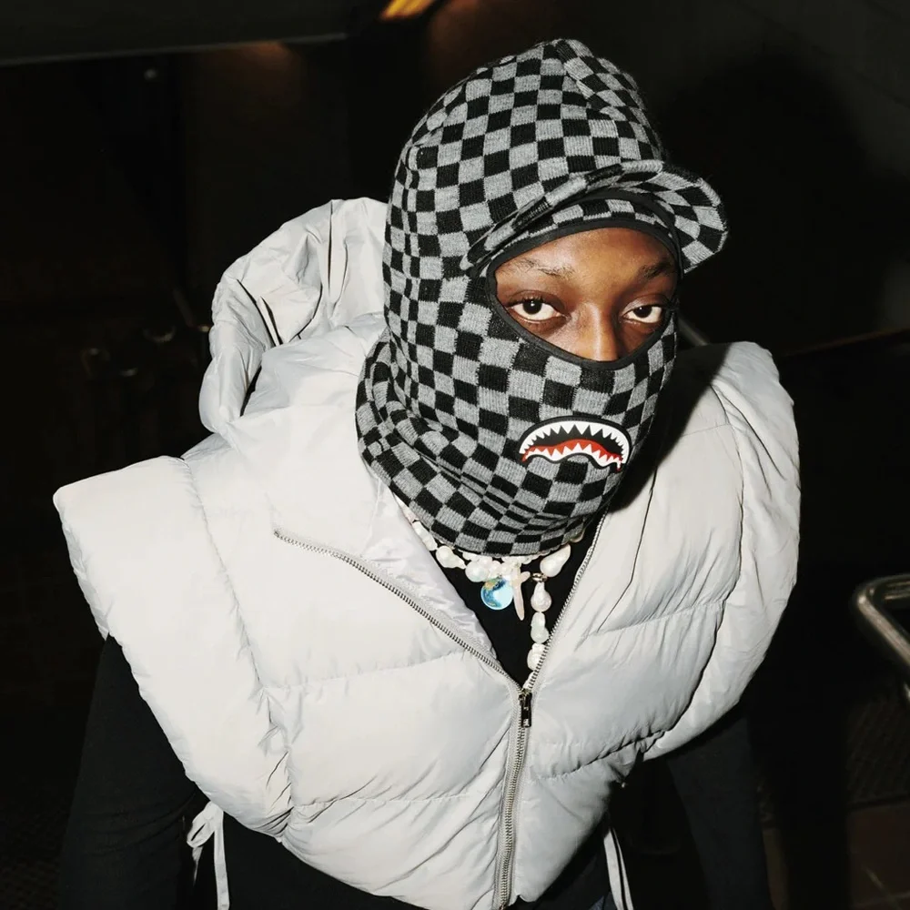 Sprayground, Shark Bite Visor Ski Mask, Grey & Black